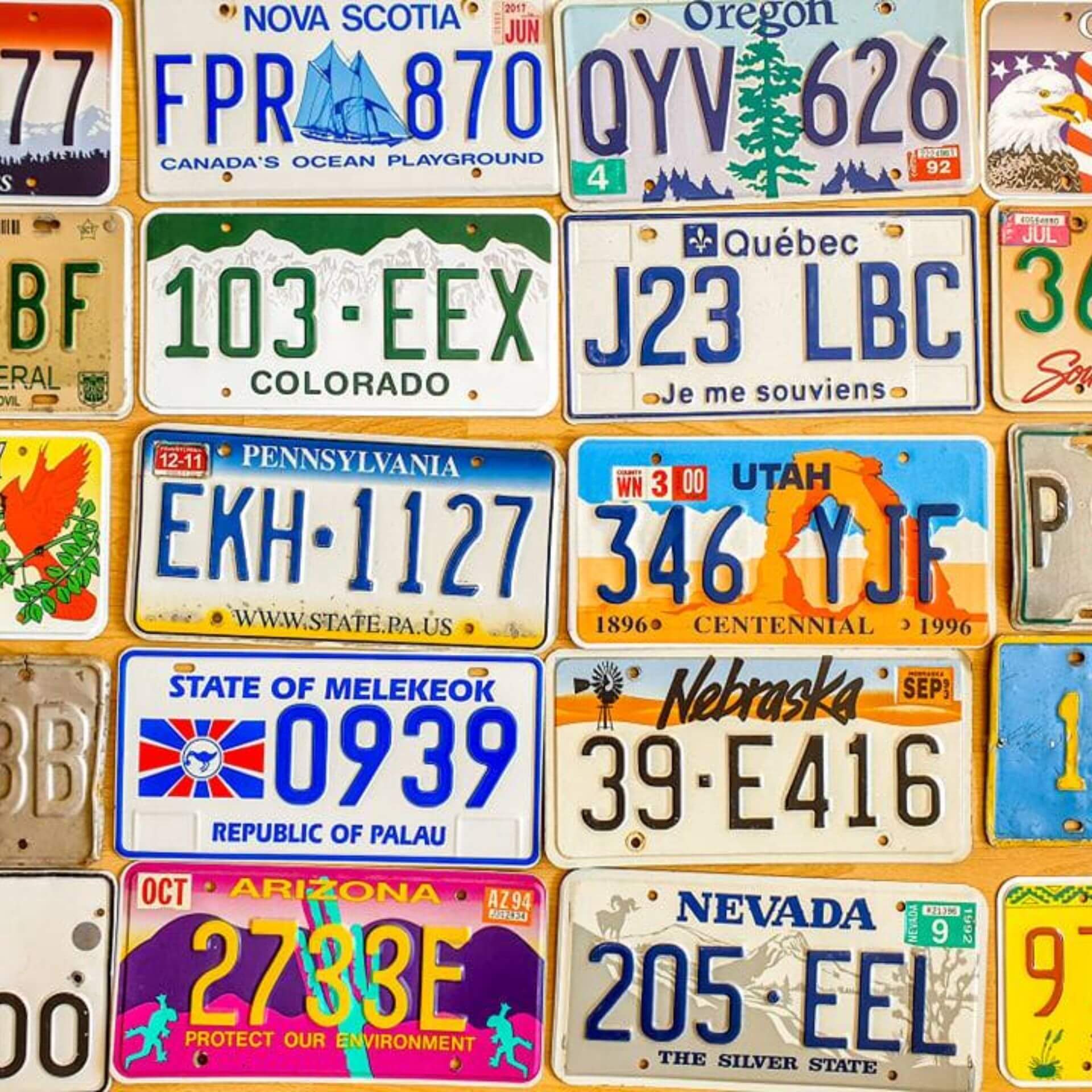 License Plates Additional Countries Good Condition All States Available 
