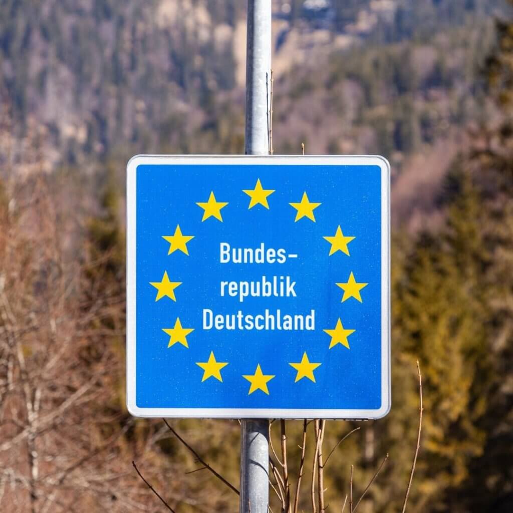 Between EU countries, you will usually just see one small sign that separates one country from the other.